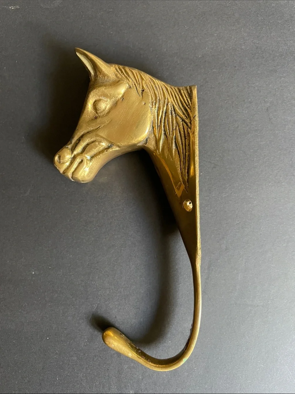 Brass Horse Head Wall Hook - Gold